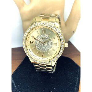 JBW Women's Watch J6303B Mondrain Quartz Gold Dial Gemmed Crystals Steel 38mm